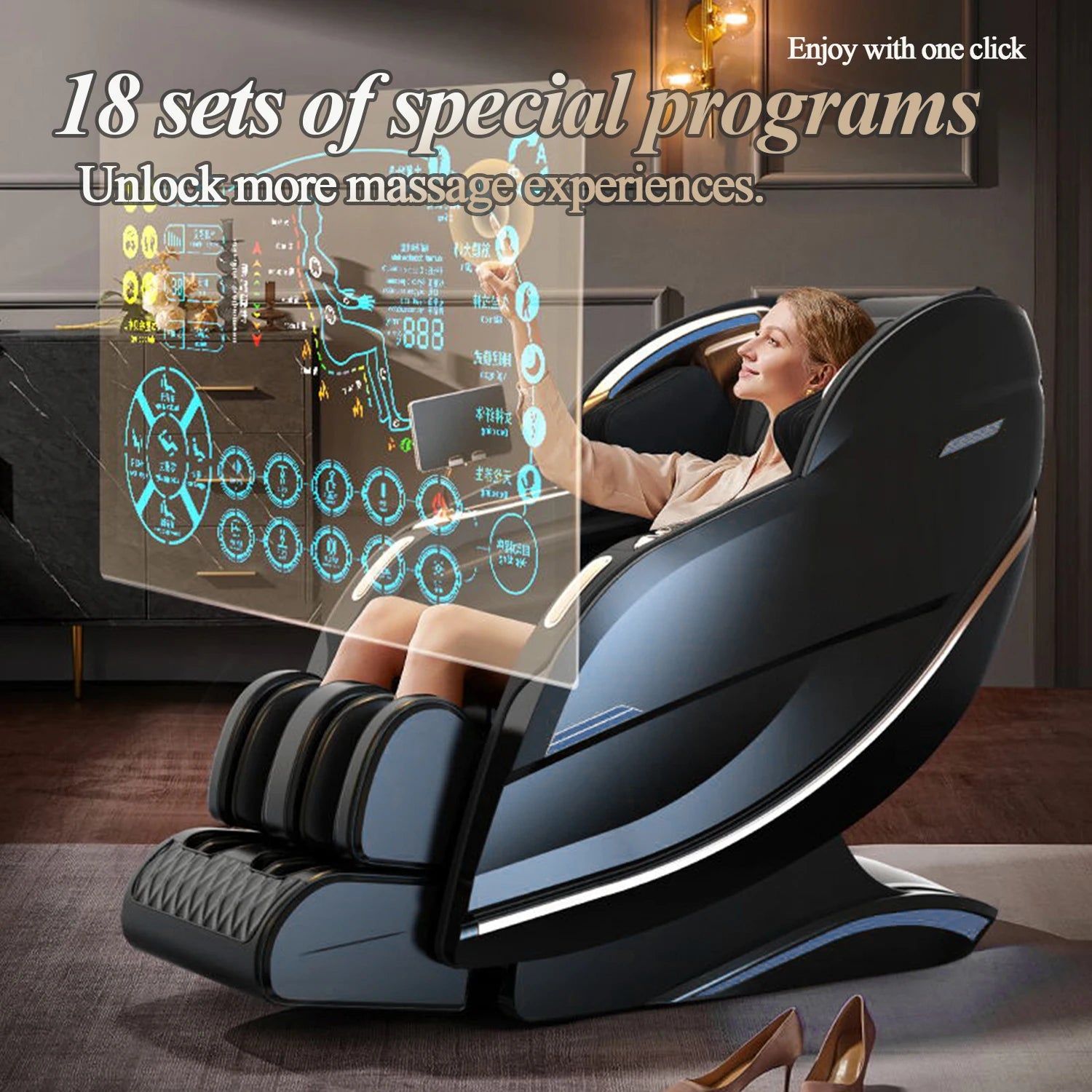 UKLife 3D Zero Gravity Full Body Massager Chair – 4D Heat, Airbag, AI Voice, Recliner with Warranty for Home & Office