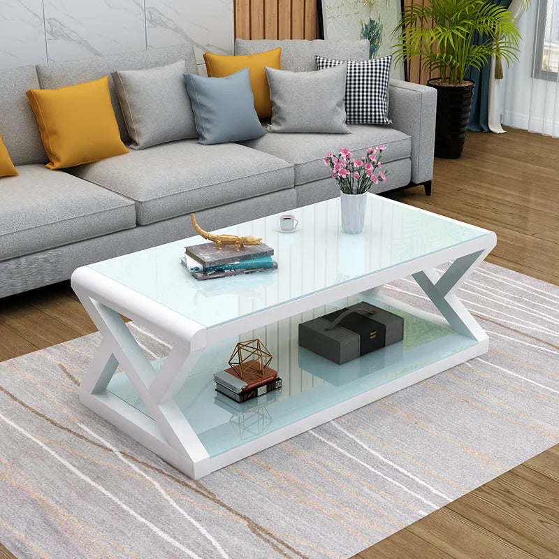 Rectangle low coffee table with storage