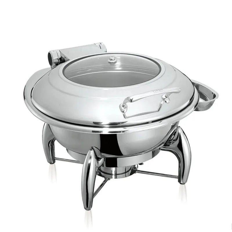 YUFEH good quality silver plated luxury chafing dish set with glass lid high-end buffet stove food warmer hotel chafing dishes