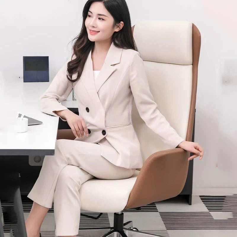 Ergonomic Mobile Office Chair - Modern Leather for Study and Meditation.