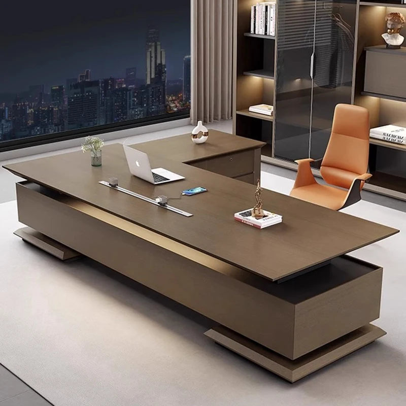 Workbench Computer Office Desk Desktop Corner Work Table L Shape Meeting Storage Tavolo Scrivania Ufficio Luxury Furniture