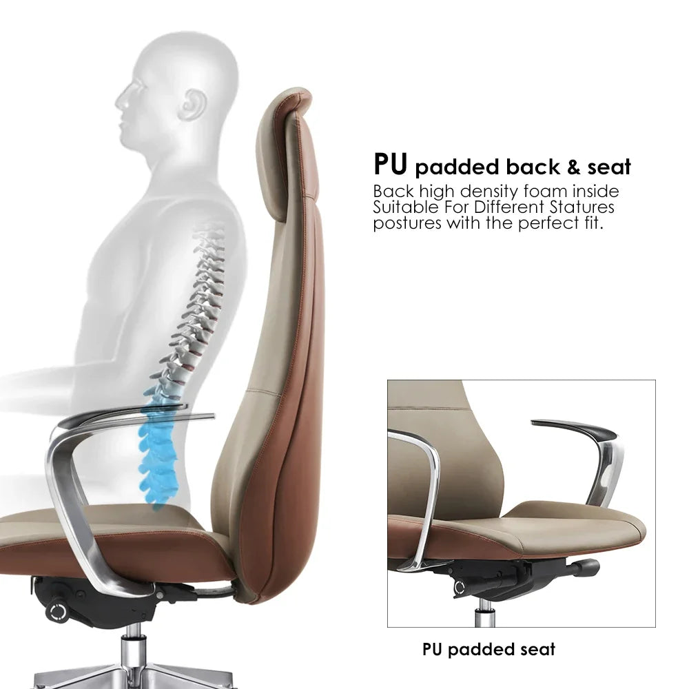 Wholesale High Back Pu Ergonomic Swivel Office Chair Executive Luxury Leather Office Chairs
