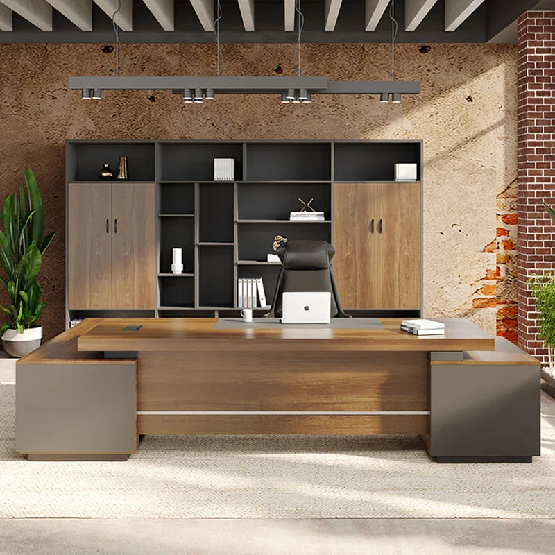 Standing Computer Office Wooden L Shaped Workbench Mainstays Executive Writing Monitor Organizer Mesa Escritorio Office Supplies