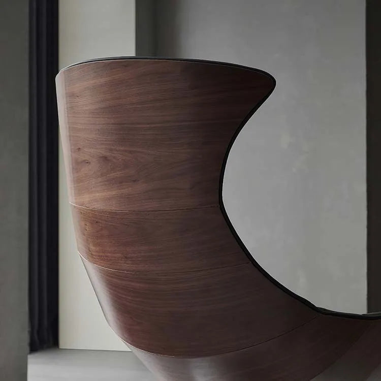 Light luxury leather single sofa recliner minimalist creative lobster chair living room balcony backrest casual