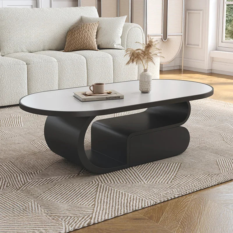 Black Simple Cream Coffee Table