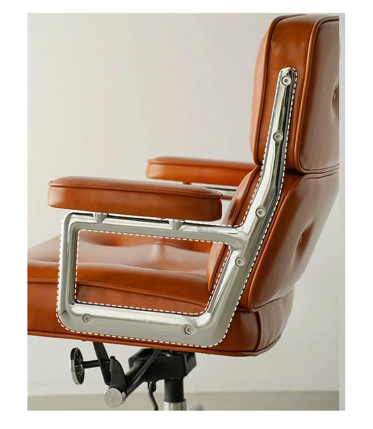Office Chair Leisure Lobby Lounge Chair Leather Leathaire Fabric Aluminum Armchair Wheels Gas Lift Swivel for Office Study Room