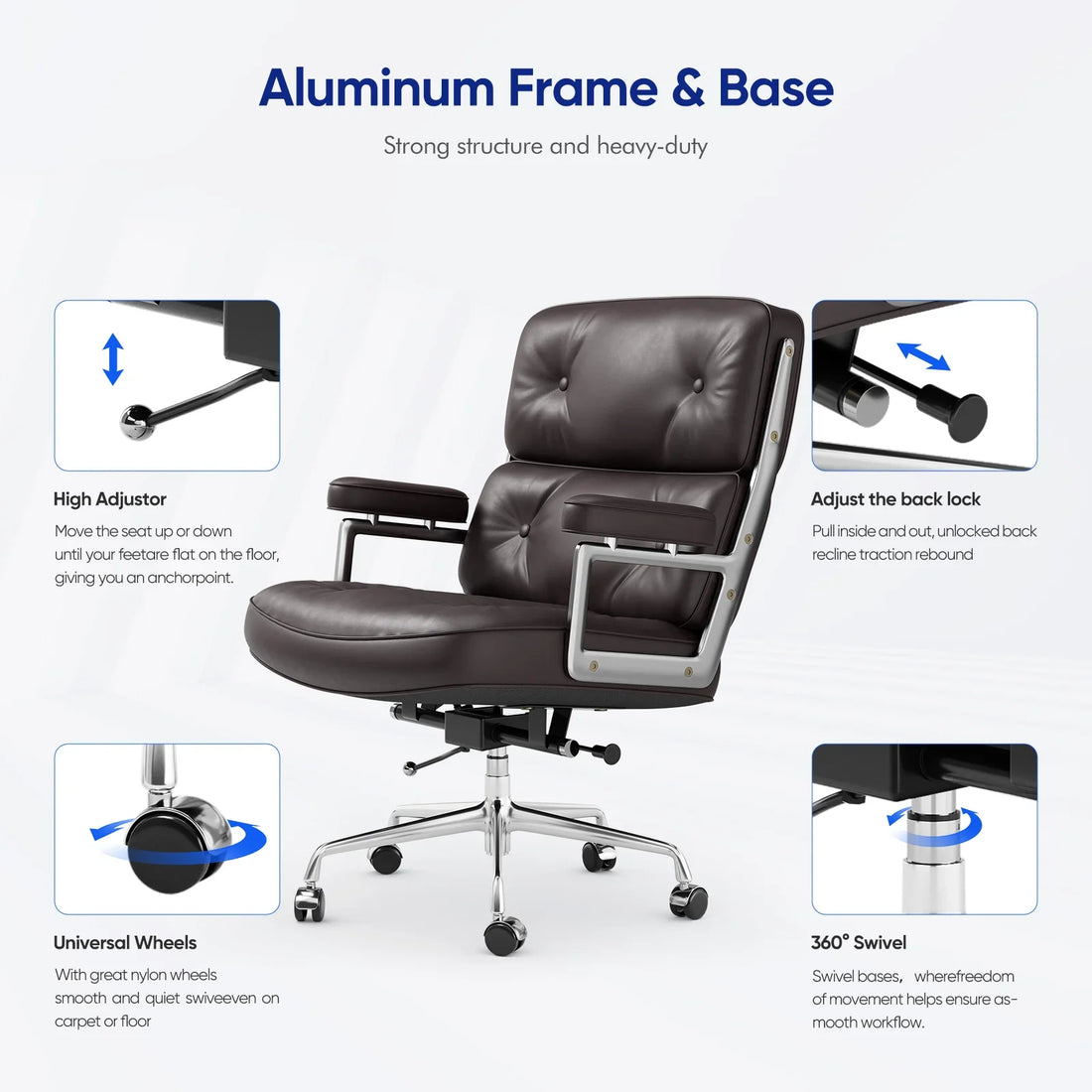 Adjustable Household Office Chair: Comfortable Modern Design for Sedentary Use.