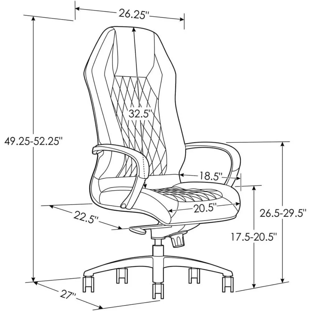 Modern Ergonomic Dark Brown Genuine Leather Executive Chair