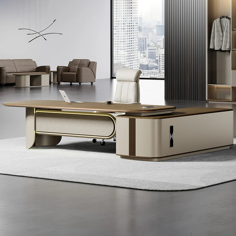 Luxury Modern L-Shape Office Furniture Set