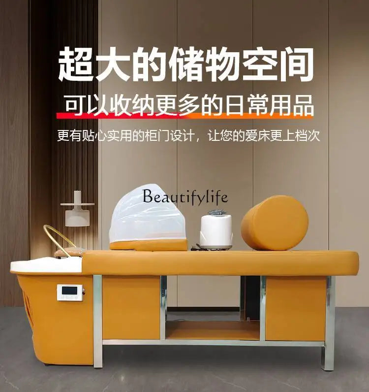 Thai Head Therapy Water Circulation Shampoo Chair Barber Shop for Hair Salon Fumigation Massage Couch