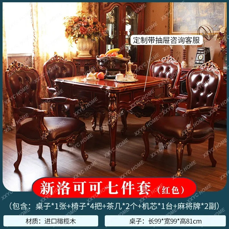 Villa European High-End Solid Wood Mahjong Machine Mahjong Table Automatic Dining Table
