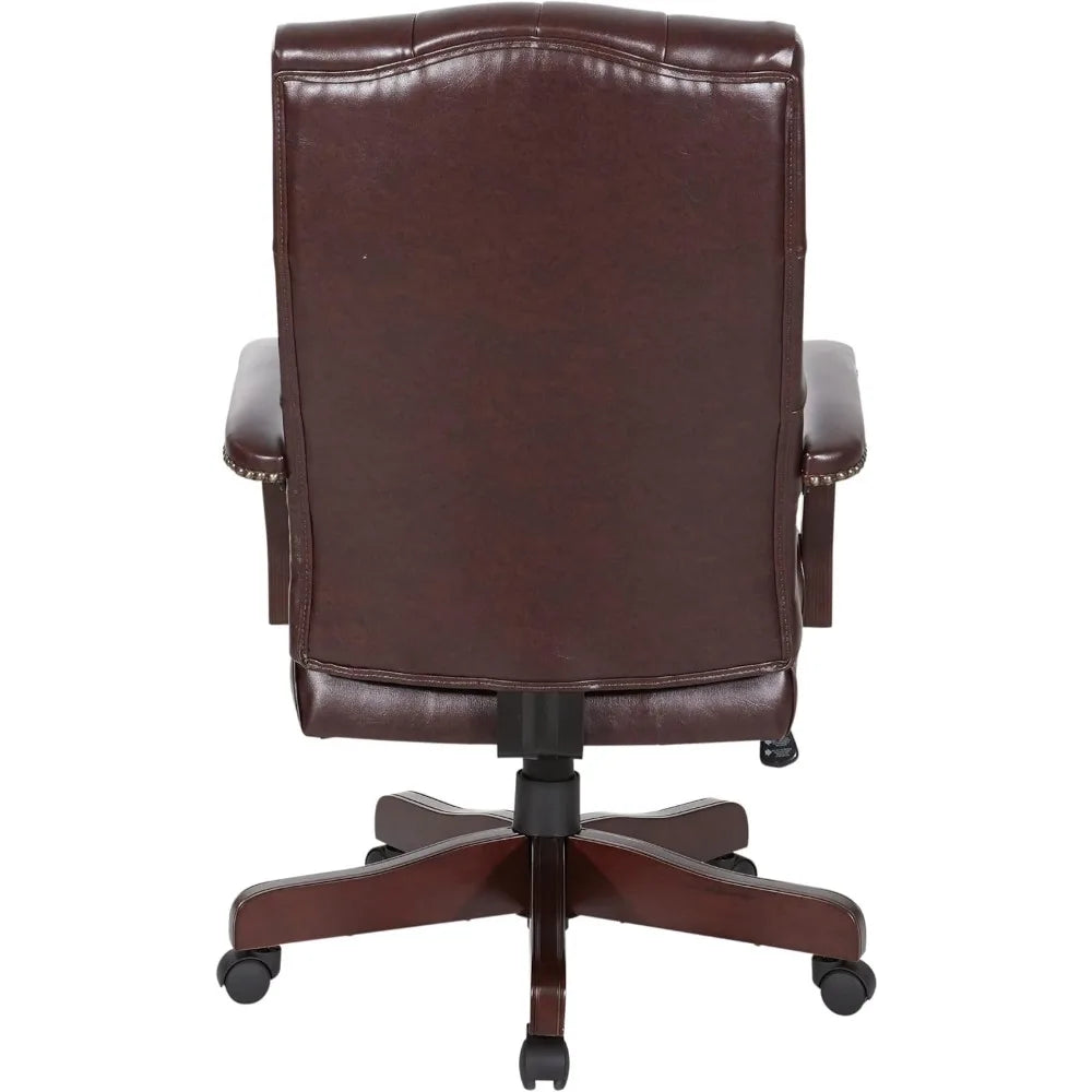 Office Chair, Traditional Tufted High Back with Upholstered Seat and Built-in Lumbar Support, Ergonomic, Executive Chair