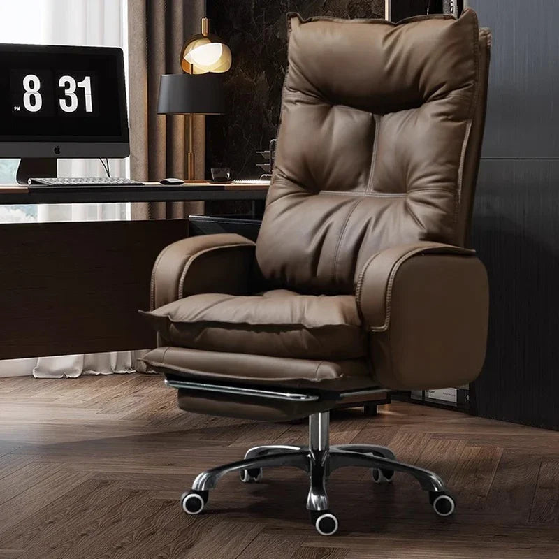 Reading Leather Office Chair Lazy Mobile Recliner Playseat Study Swivel Throne Office Chair Comfortable Muebles Home Furniture