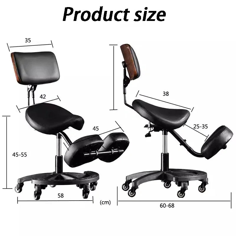 Ergonomic Saddle Office Chair with Adjustable Posture & Wheels