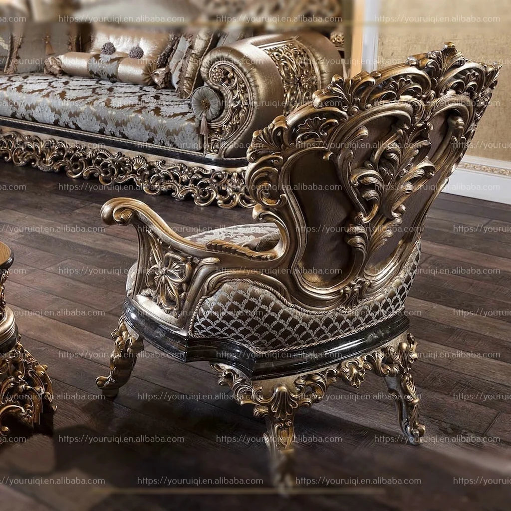 Antique Two-Seater Sofa – Royal Luxury Wedding Sofa, Living Room Furniture Set