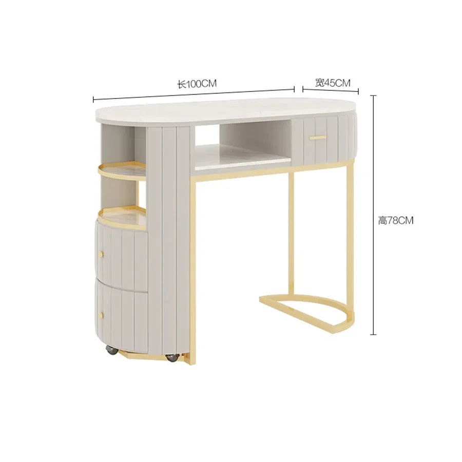 Luxury Manicure Modern Nail Tables Professional Beauty White Drawer Nail Tables Living Room Mesa Manicura Salon Furniture