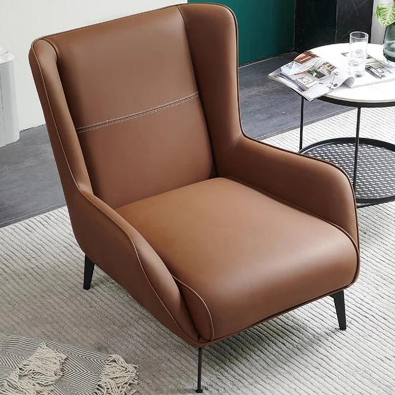 Nordic luxury living room chairs: leather European design