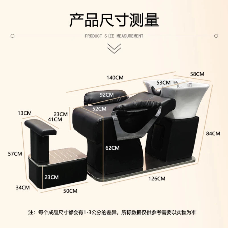 Cosmetic Chair Spa Hairdresser Salon Washbasin Beauty Chairs Reclining Headspa Massage Water Hair Machine Sedia Shampoo Bed