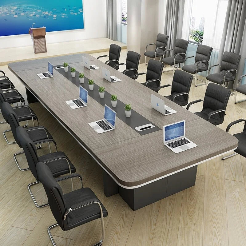 Modern Long Executive Conference Table & Chair Set