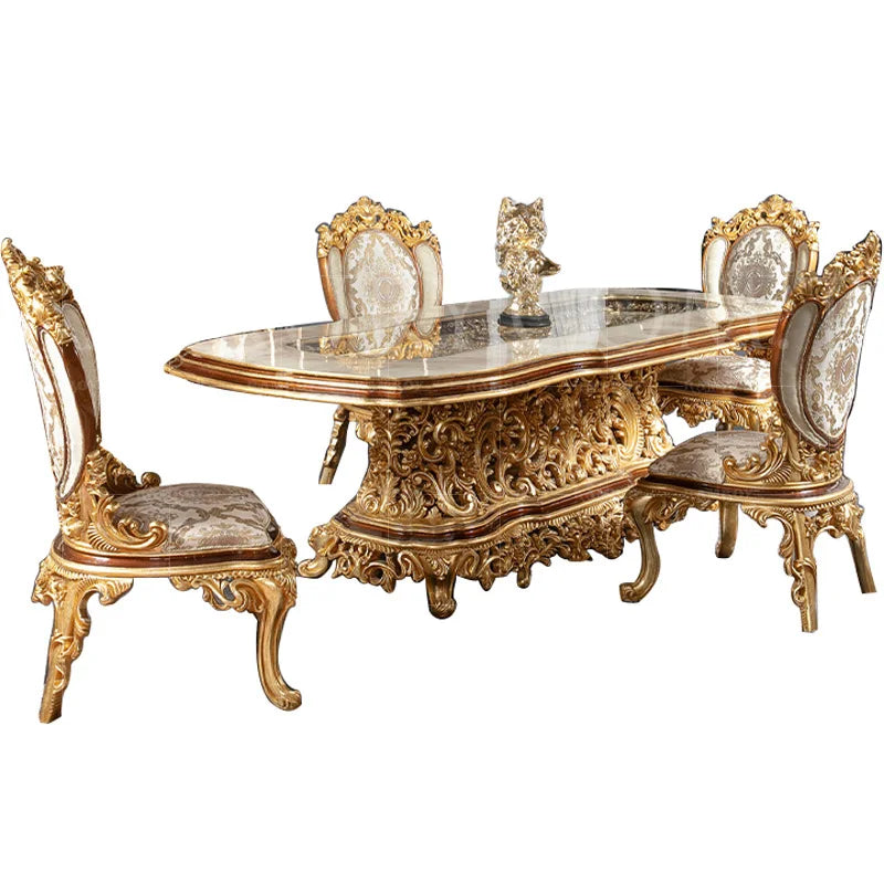 Italian large French dining table villa dining table European court solid wood dining table luxury furniture customization