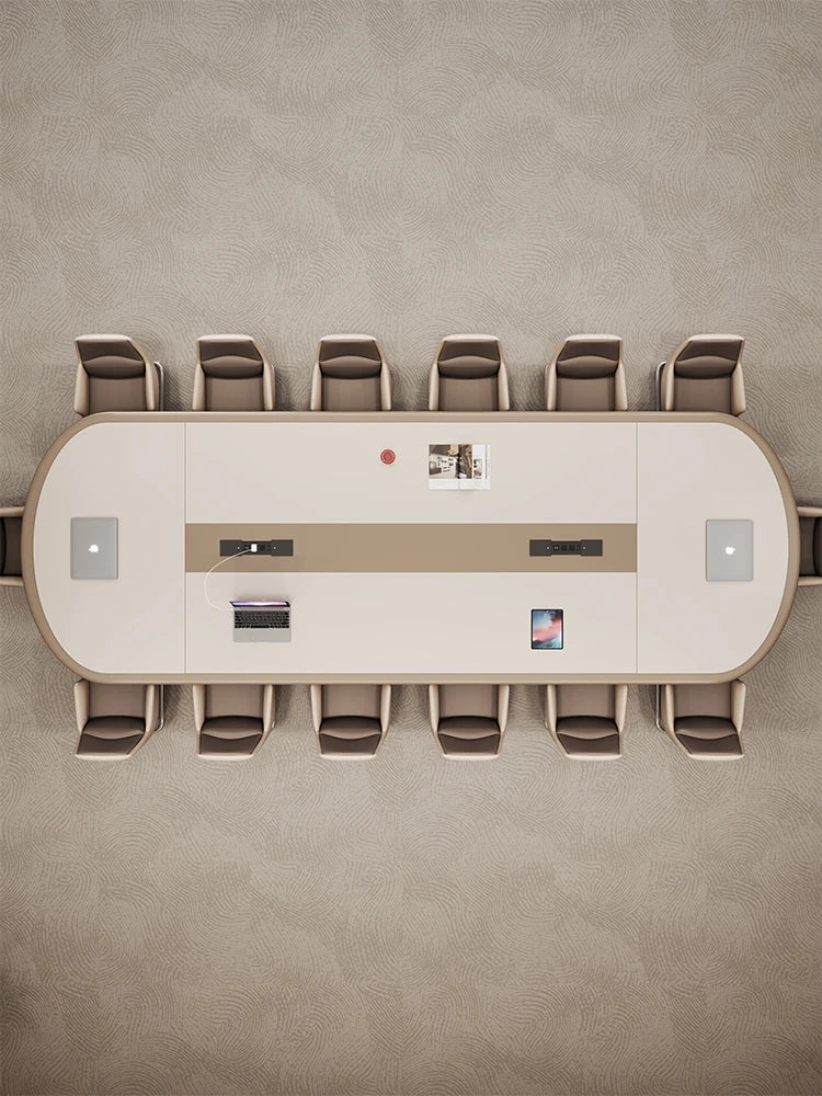 Lacquered conference table, large long table, simple modern desk, work table, meeting room, negotiation reception