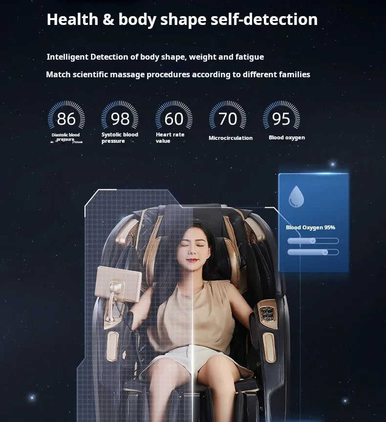 C122 Electric AI Voice Command 4D Zero Gravity Massage Chair – Yamaguchi Full Body Massager with Heating Pad and LCD Display.