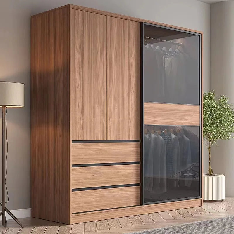 Modern Luxury Wooden Wardrobe with Sliding Doors