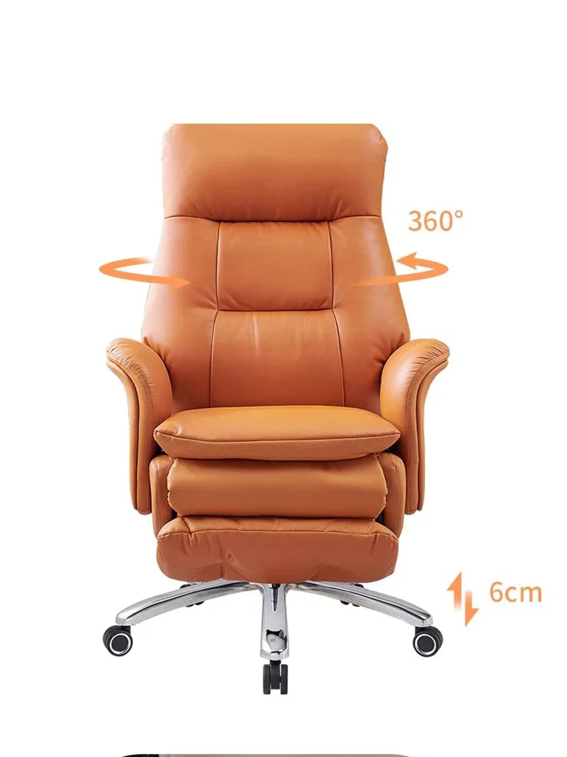 Luxurious Recliner Office Chair Leather Massage Computer Soft Home Gaming Chair Vanity Sillas De Oficina Office Furniture Girl