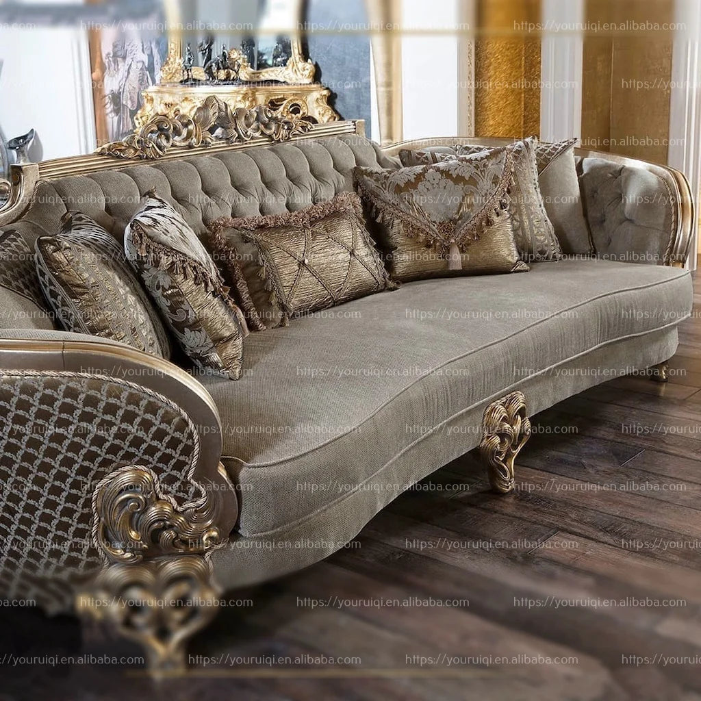 Antique Two-Seater Sofa – Royal Luxury Wedding Sofa, Living Room Furniture Set