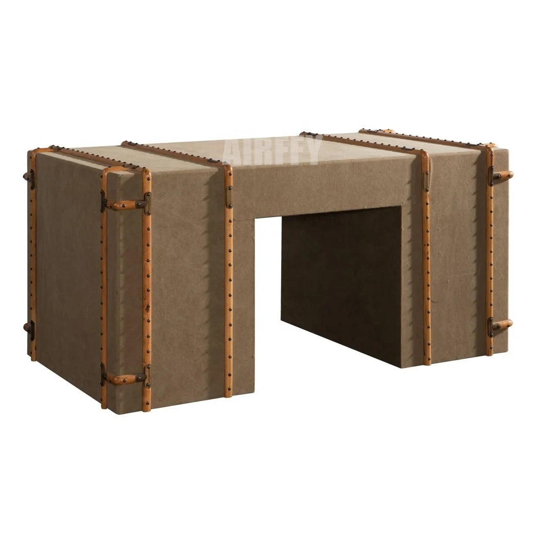 European Classic Vintage Rattan Office Desk