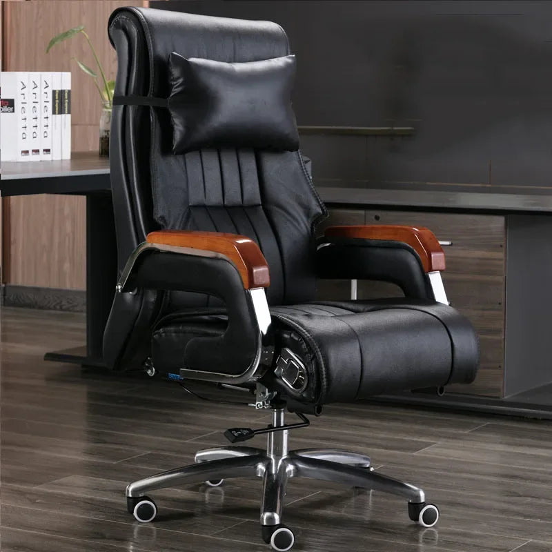 Swivel Leather Armchair: Comfortable Recliner and Rolling Office Chair