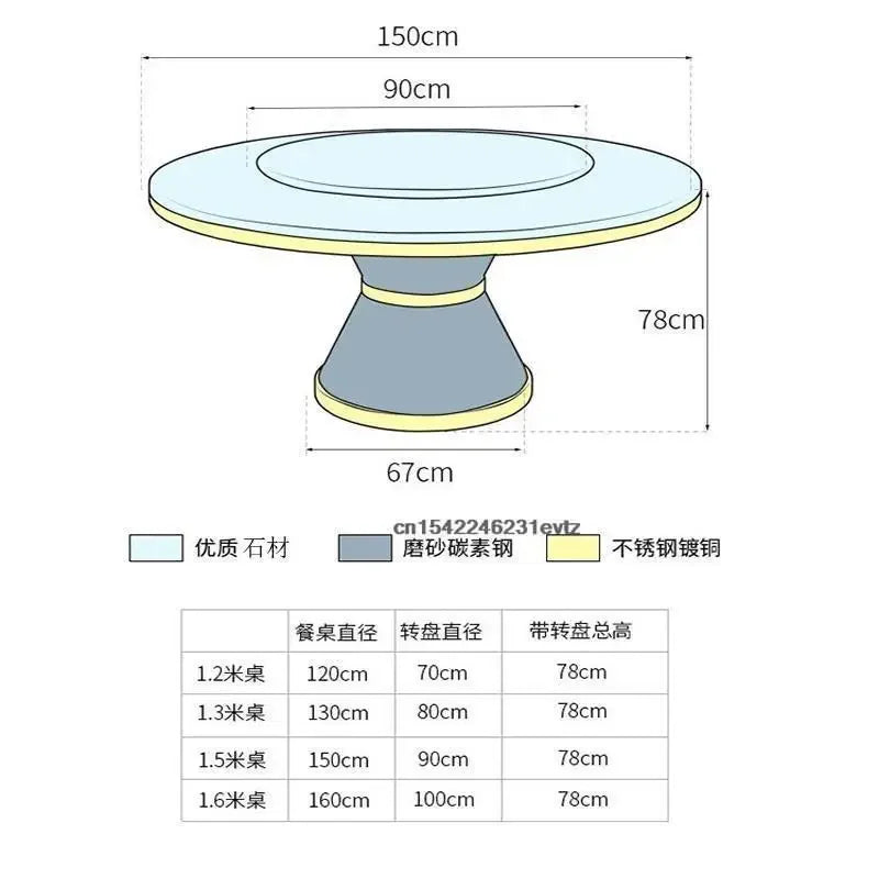 Modern Round Dining Table Set – Light Luxury Design with 4 Chairs
