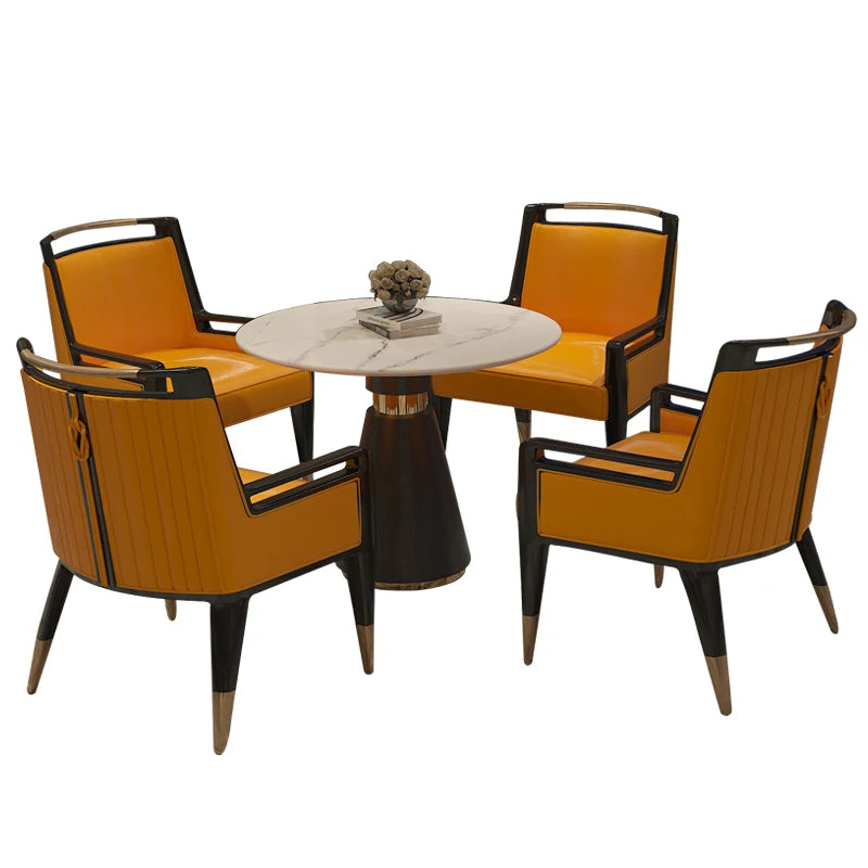 ~Dining Chair Hotel Sales Office Restaurant Model Room Reception Solid Wood New Chinese Dining Table and Chair