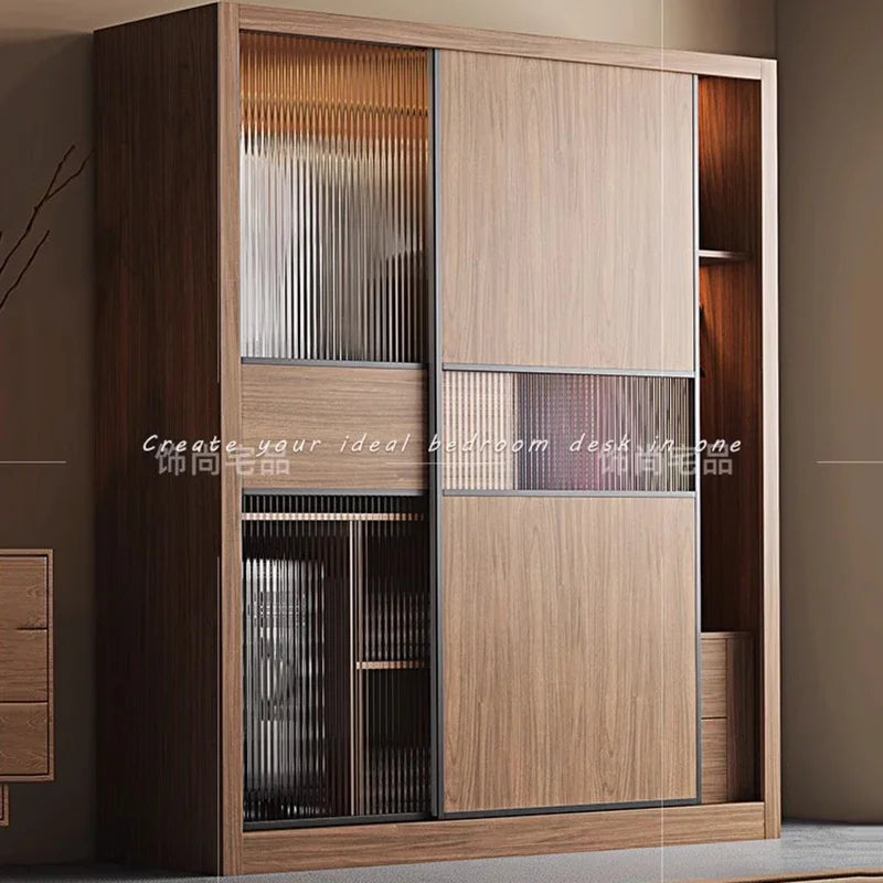 Minimalist Modern Wardrobe – Cabinet, Shelf Partitions, and Storage Drawers for Home Furniture