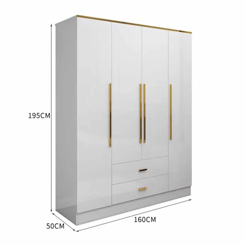 White Gold Wardrobe – Waterproof Designer Storage for Children, Nordic Style Organizer