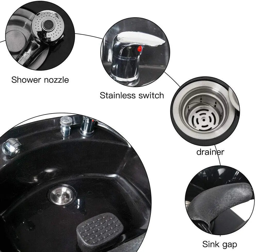 Wash Hair Professional Beauty Salon Station Backwash Shampoo Barber Bowl Beauty Unit Sink Chair Commercial Beauty Spa