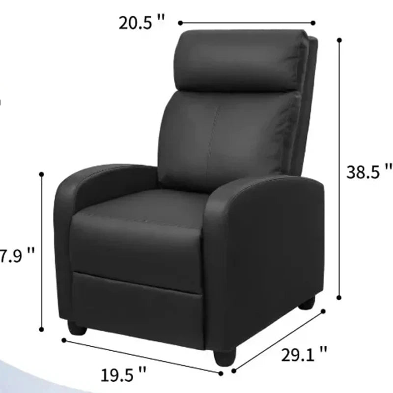 Massage Home Chair Theater Seating Wing Back Leather Modern Single Living Room Reclining Chair Sofa Mecedora Footrest Furniture