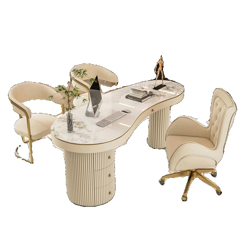 White Stand Up Desk Table Office Supplies Computer Laptop Aesthetic Desk Table Drawers Table Pour Ordinateur Home Furniture