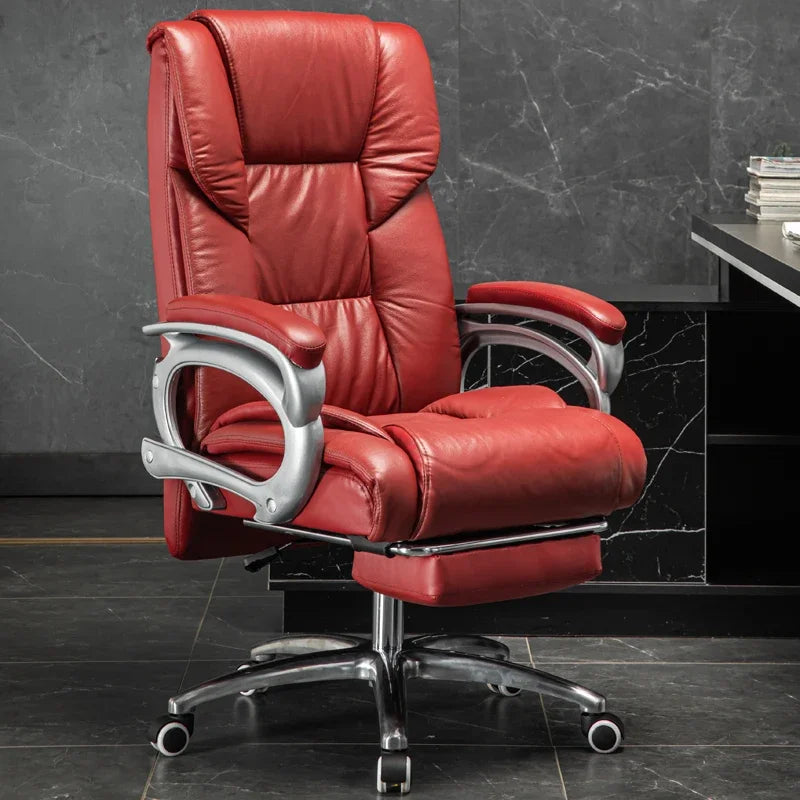 Comfortable Gaming Recliner: Rotating Office Chair with Wheels for Relaxation.
