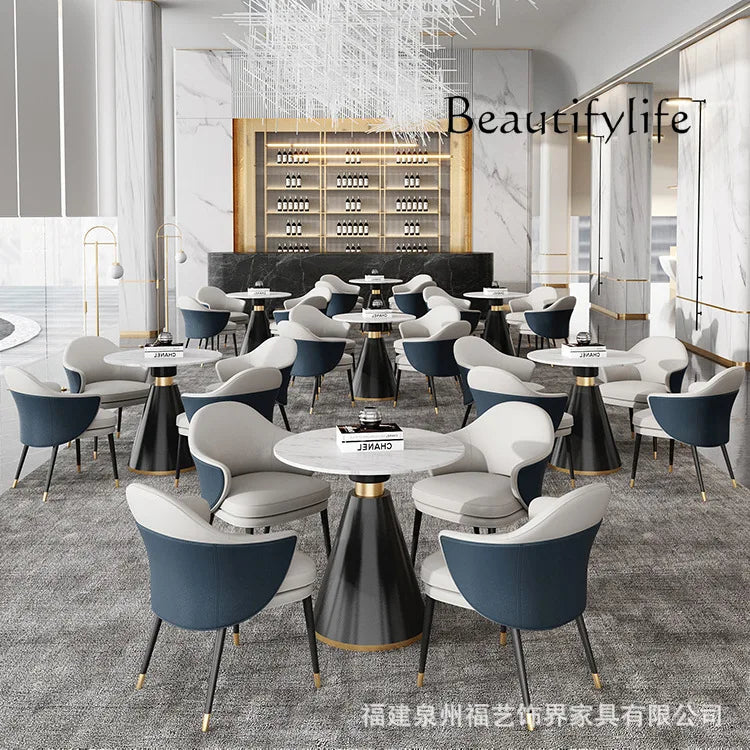 Nordic sales office reception negotiation table and chair combination, western restaurant lounge area one table and four chairs