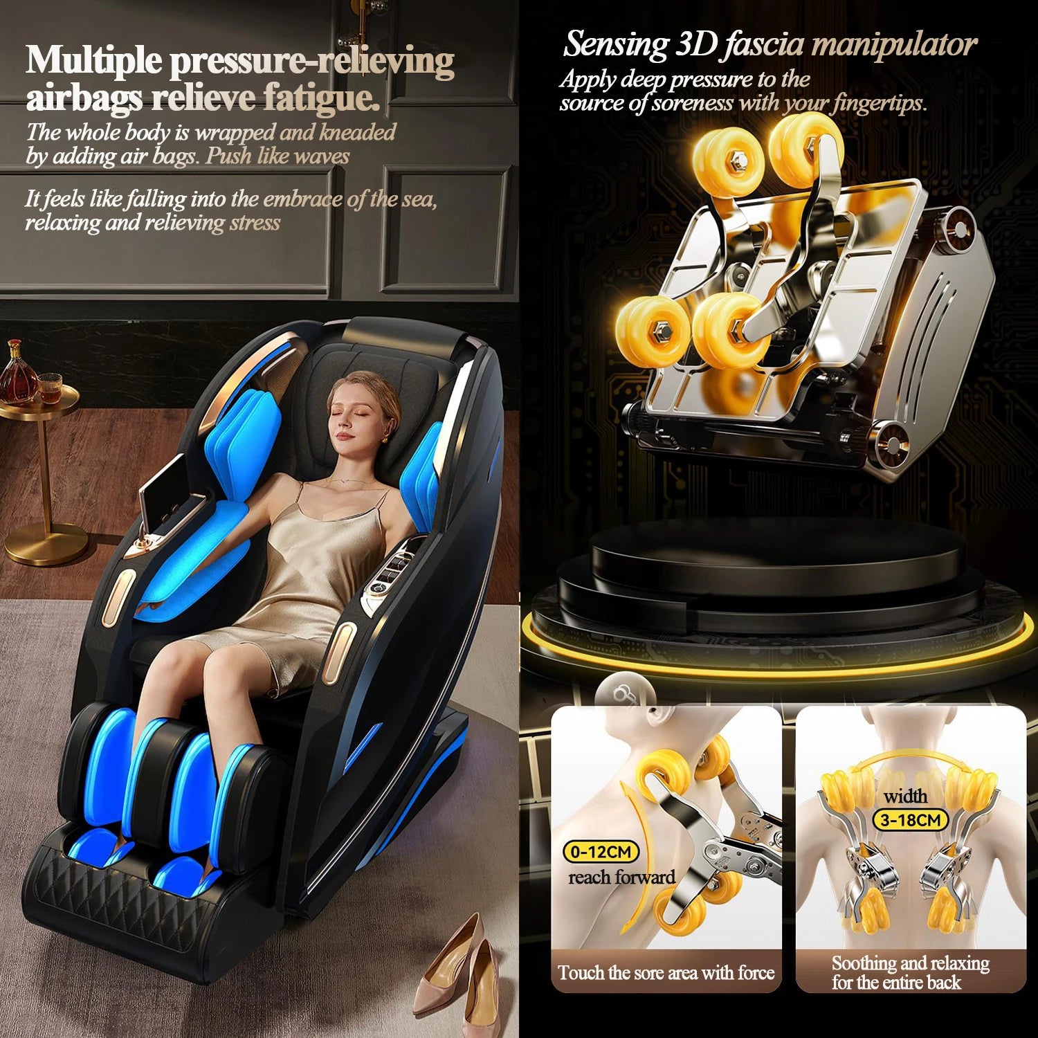 UKLife 3D Zero Gravity Full Body Massager Chair – 4D Heat, Airbag, AI Voice, Recliner with Warranty for Home & Office