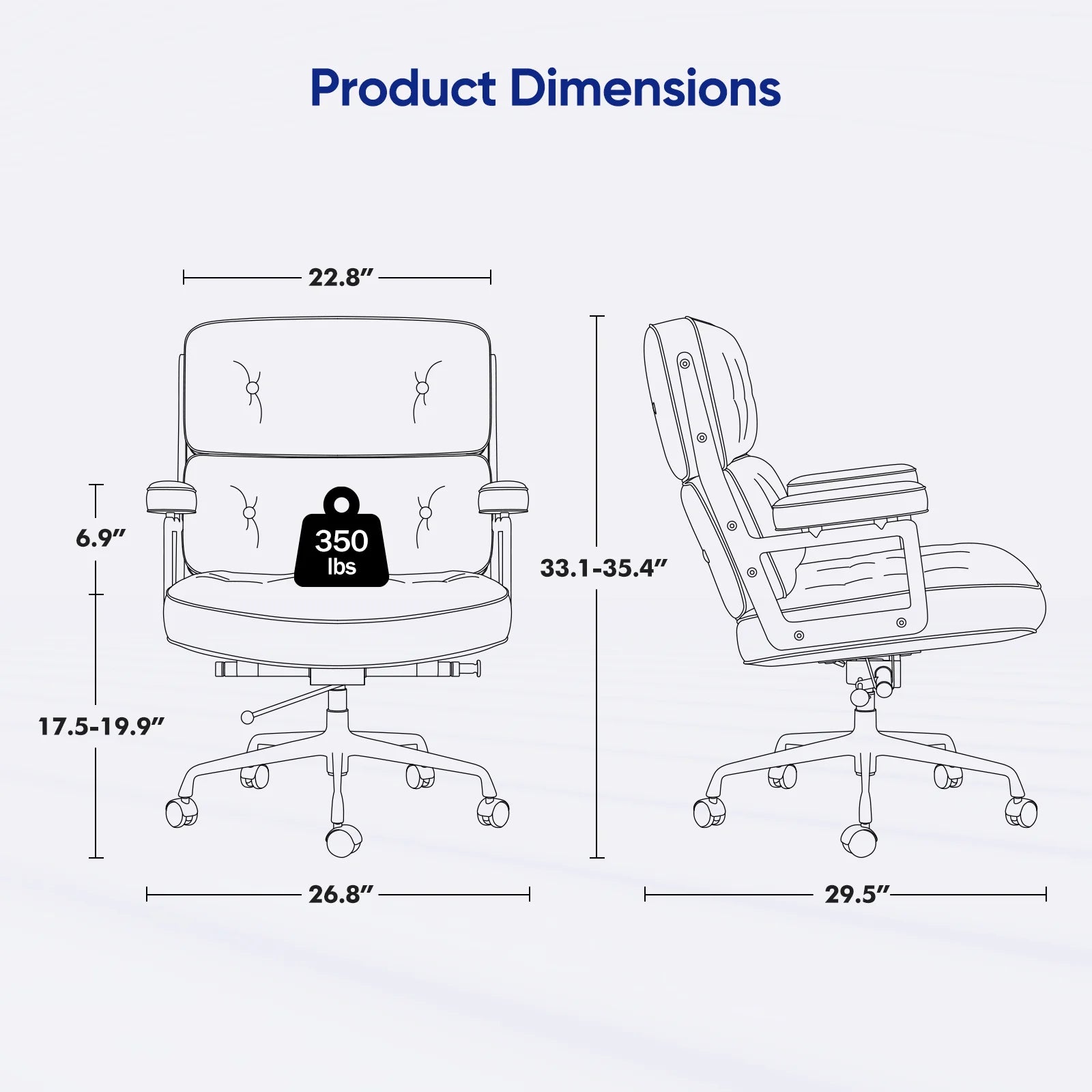 Black Genuine Leather Office Chair