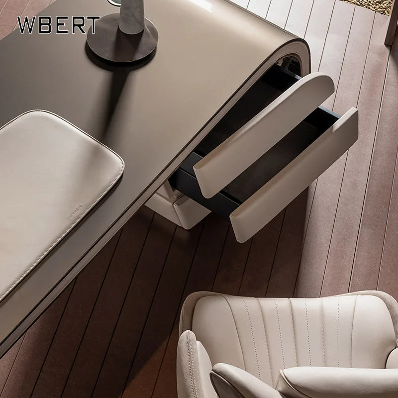 WBERT Italian Luxury Home Computer Desk Senior Boss Writing Desk Designed Italian Designer Living Room Hotel Apartment Dressing