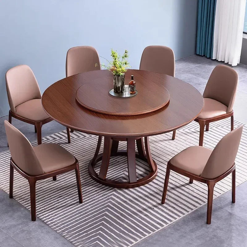 Nordic Modern Round Wooden Dining Table for Home & Kitchen