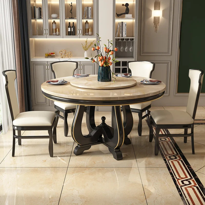European Modern Dining Table Design Nordic High Marble Luxury Dining Table Round Sets Chairs Mesas De Restaurante Home Furniture