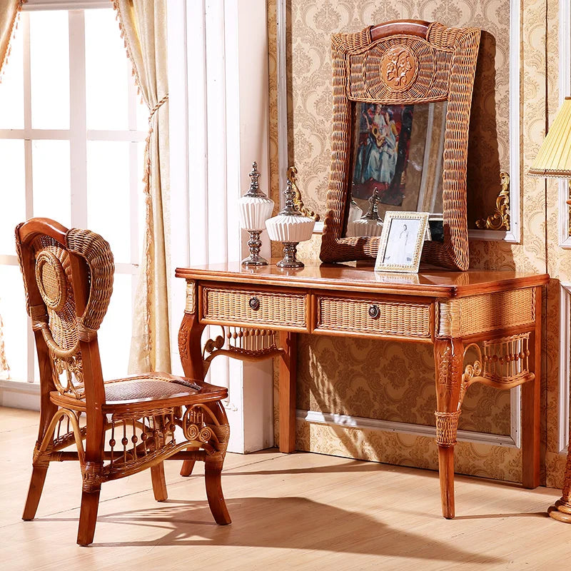 High-End Luxury Makeup Table with Drawers and Mirror,