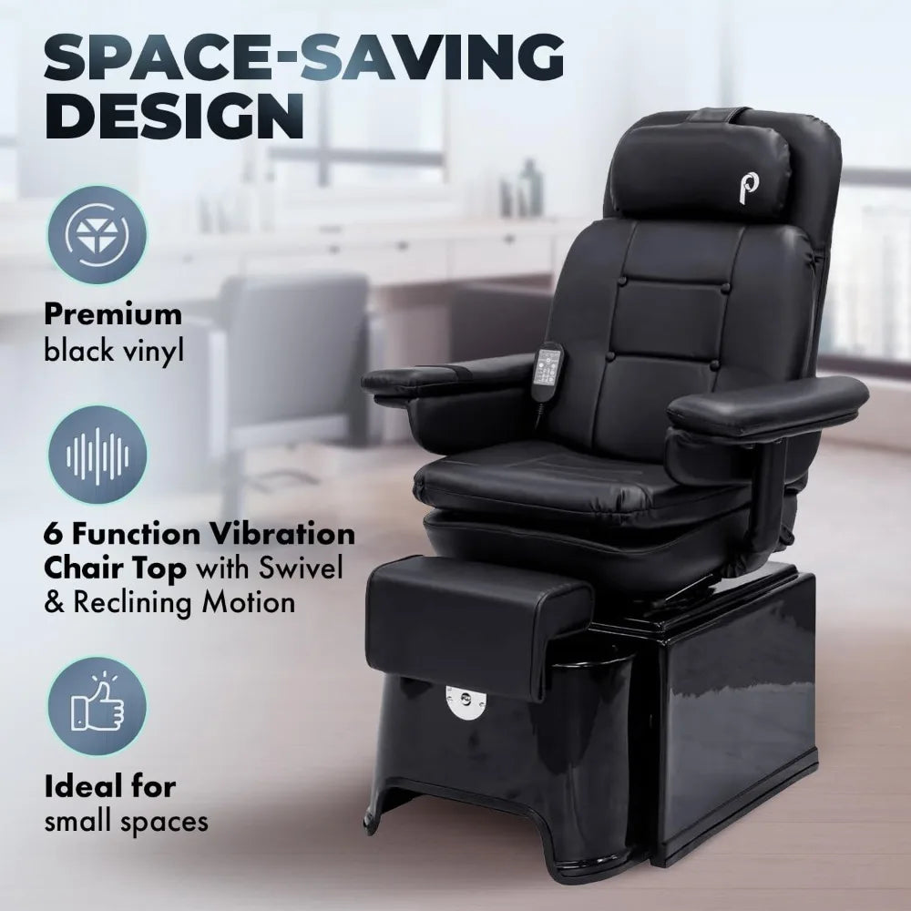 Pedicure Spa Featuring The Footsie Bath Tub, Swivel Chair That Reclines with Vibration Functions & Adjustable Footrest