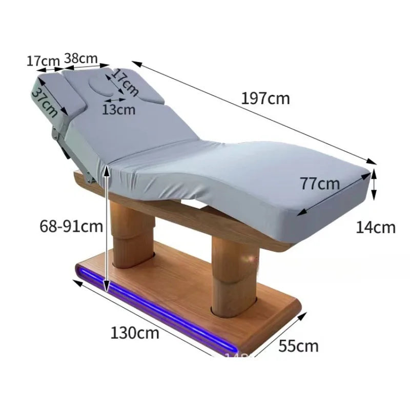Barber Chair & Ceragem Beauty Salon Electric Bed – Foldable Aesthetic Stretcher, Spa Auxiliary Table for Lashes, Pedicure & Nails