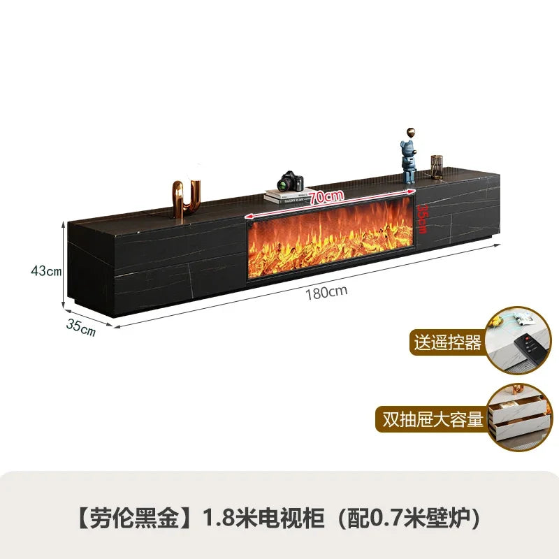Innovative Black Tv Stand Simple Ornaments Wood Storage European Tv Table Fireplace Minimalistic Meubels Woonkamer Furniture