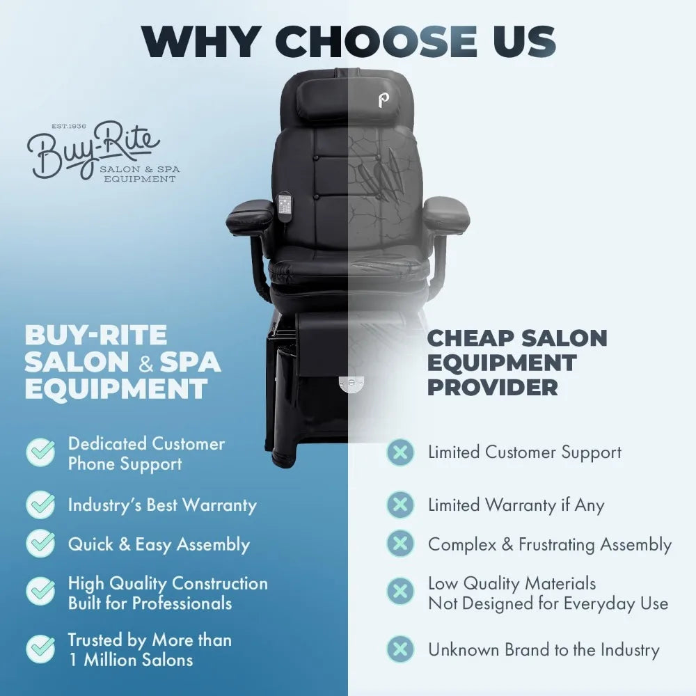 Pedicure Spa Featuring The Footsie Bath Tub, Swivel Chair That Reclines with Vibration Functions & Adjustable Footrest